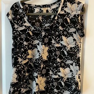 Black and white J Crew tank blouse